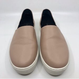Leather nude loafers